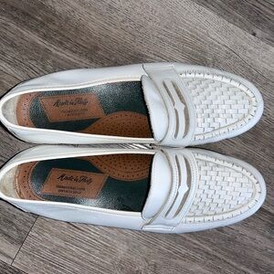 Made in Italy; Obermaterial Leder white leather loafers, size 42